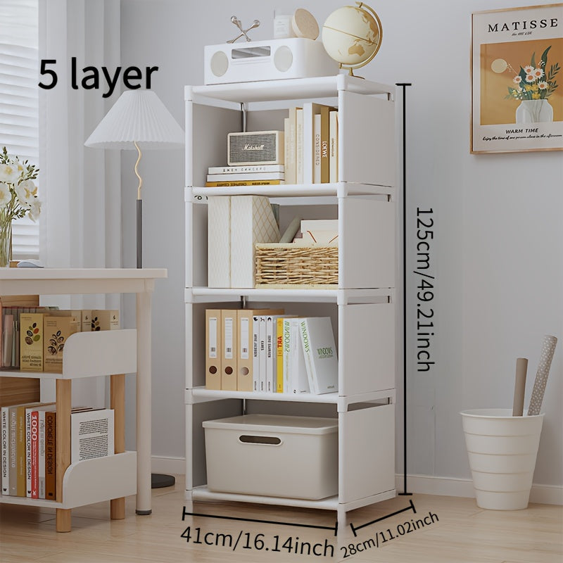 Home simple bookshelf, student small bookshelf, desktop office bookshelf, rental house storage rack, dormitory luggage rack, bedside bedroom floor to floor shelf