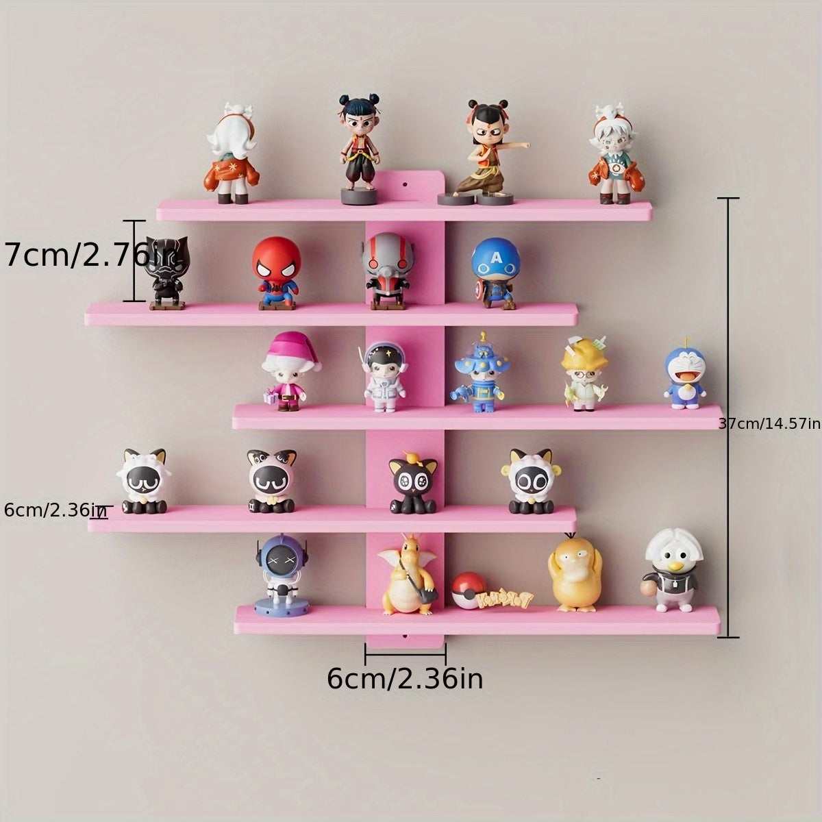 5-Tier Vintage Shelf 5-Tier Vintage Wooden Display Shelf | Wall-Mounted Recycled Wood Floating Shelves for Home & Office Decor, Space-Saving Multi-Purpose Storage Organizer, Retro Aesthetic Decor