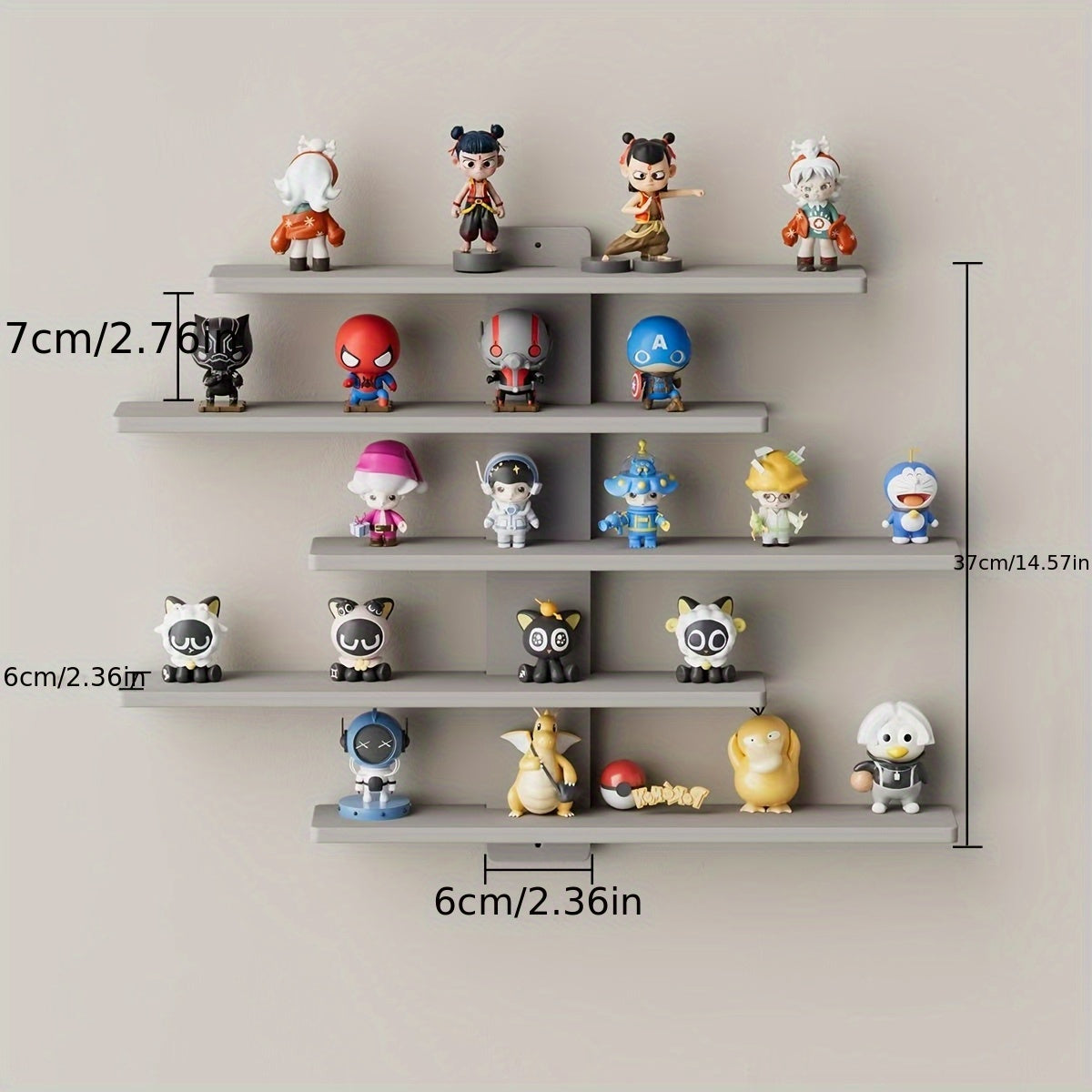 5-Tier Vintage Shelf 5-Tier Vintage Wooden Display Shelf | Wall-Mounted Recycled Wood Floating Shelves for Home & Office Decor, Space-Saving Multi-Purpose Storage Organizer, Retro Aesthetic Decor