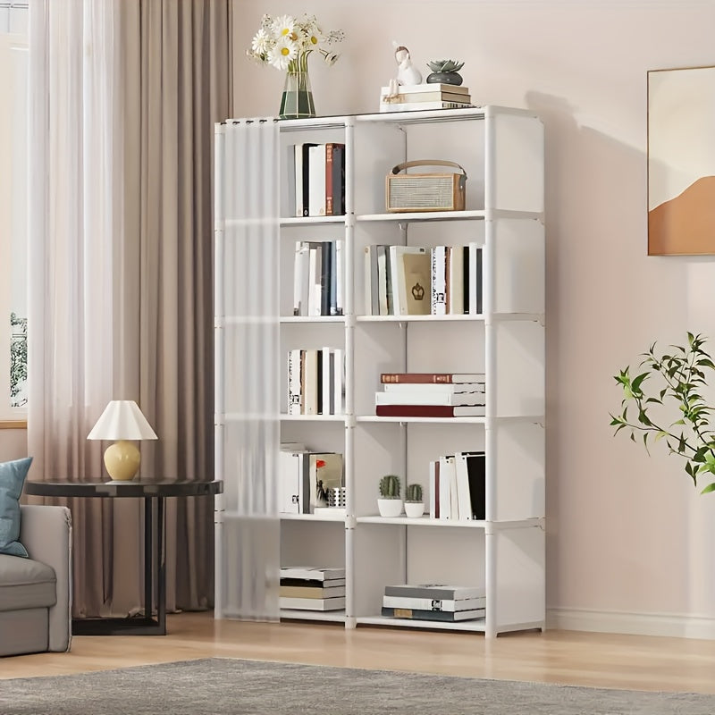 Multi-Functional Bookshelf 1pc Multi-Functional Classic Bookshelf Storage Rack | Available in Black and White Colors, Multi-Layered Independent Shelves with Large Capacity Dustproof Design, Easy to Assemble - Perfect for Home, Office, or Classroom Use