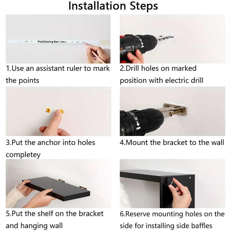 1 Set Of Wooden Wall-mounted Floating Shelves, Which Can Be Combined In Any Style (staircase, Concave, Convex, Etc.), Flower Racks, Bookshelves, Storage Racks, Bedroom, Living Room, Corridor, Kitchen, Bathroom Decorative Racks, Storage Racks