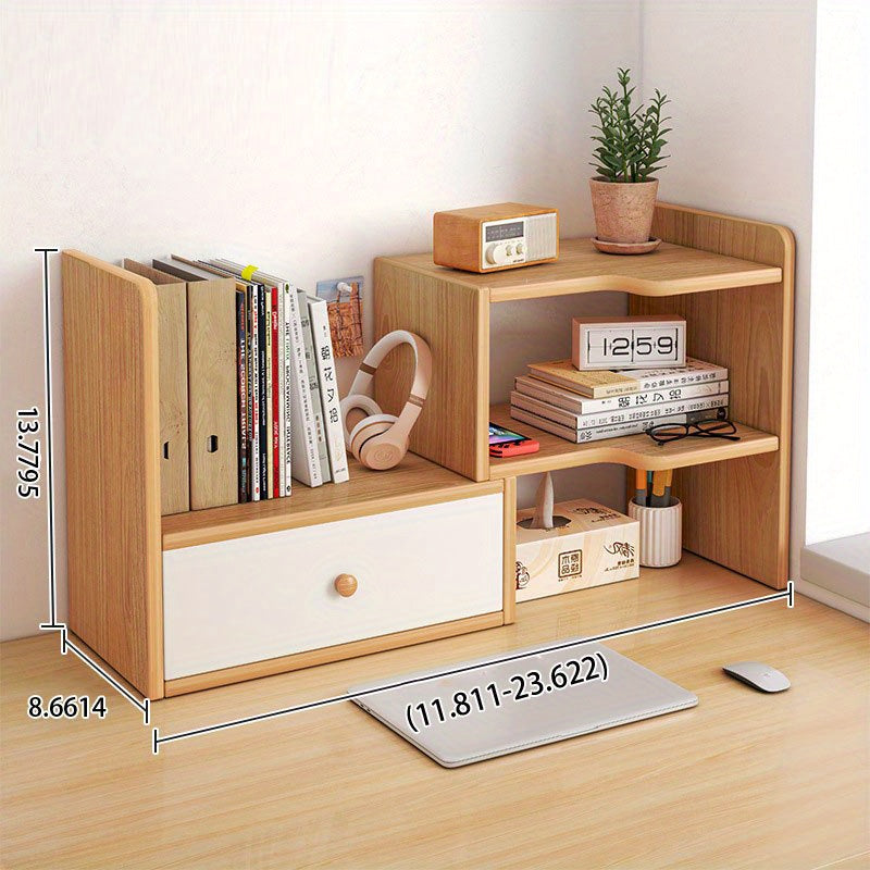 Light Luxury Storage Shelf, Student File Shelf, Computer Shelf, Tiered Cabinet Office, Office Storage Shelf, Multi-layer Storage Shelf, Wooden Display Shelf, Suitable for Books Snacks, Etc. Perfect for Bedroom
