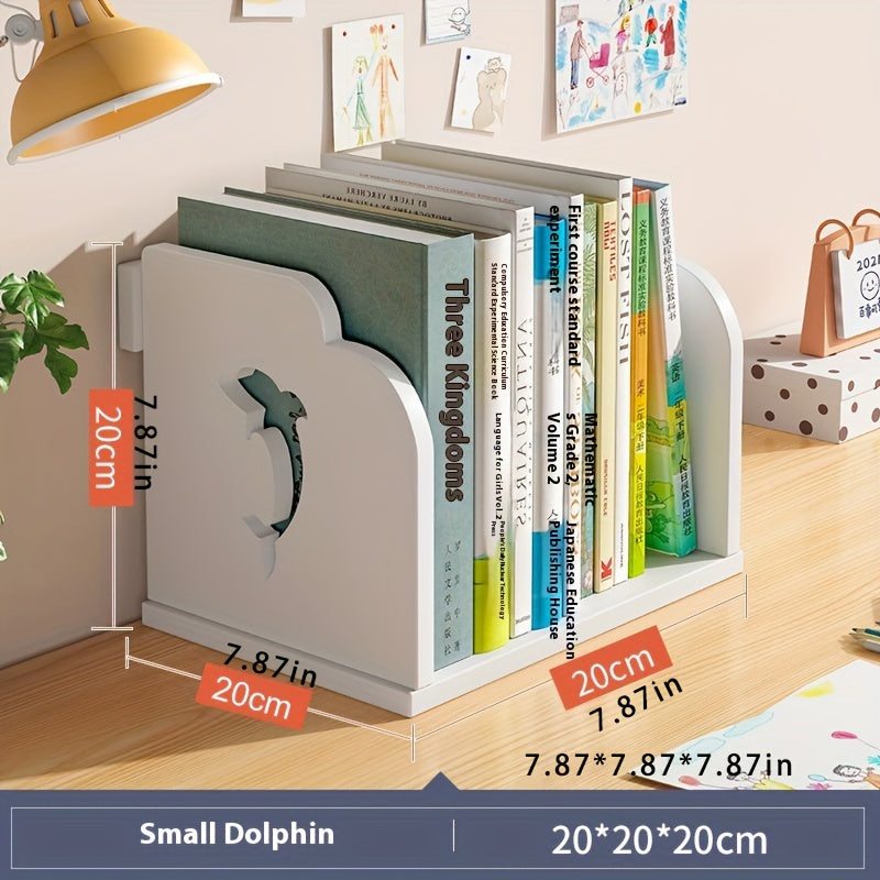 Multi-functional Desktop Rack 8-10 Book Multi-functional PVC Desktop Storage Rack with Moon and Stars Design | Space-Saving Desk & Drawer Organizer for Home and Office Storage