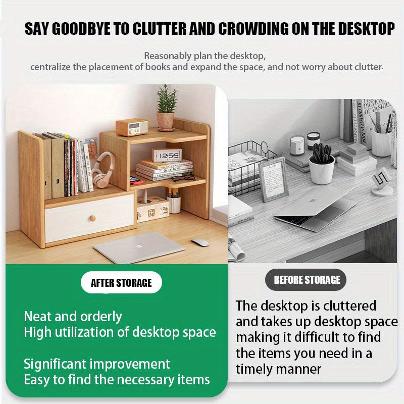 Light Luxury Storage Shelf, Student File Shelf, Computer Shelf, Tiered Cabinet Office, Office Storage Shelf, Multi-layer Storage Shelf, Wooden Display Shelf, Suitable for Books Snacks, Etc. Perfect for Bedroom