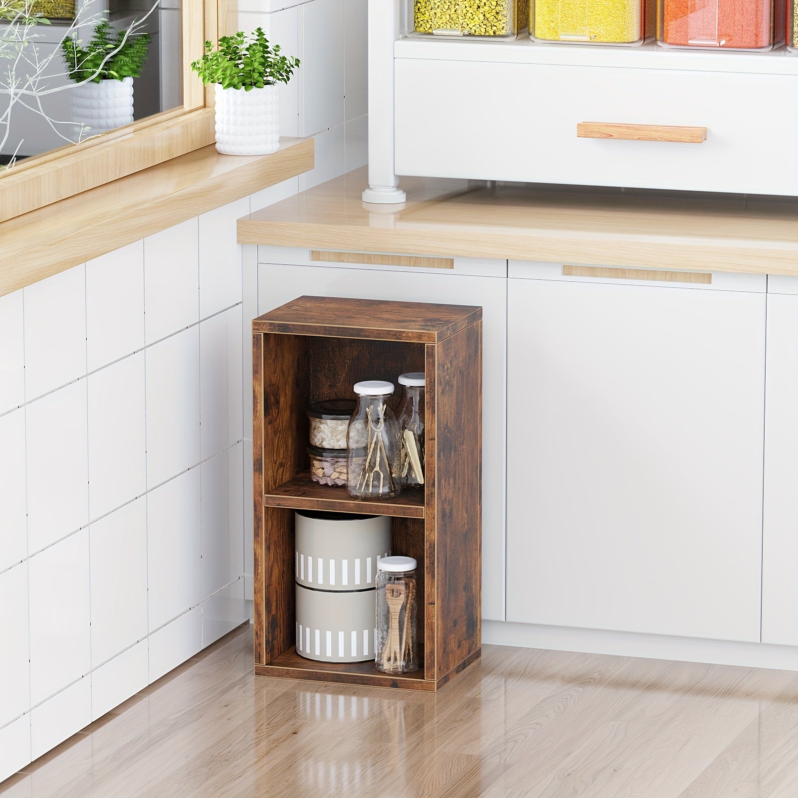 Double-layer Open Bookshelf