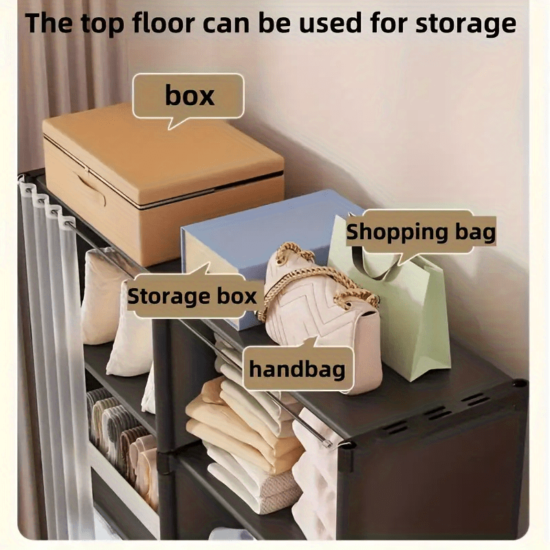 Multi-Functional Bookshelf 1pc Multi-Functional Classic Bookshelf Storage Rack | Available in Black and White Colors, Multi-Layered Independent Shelves with Large Capacity Dustproof Design, Easy to Assemble - Perfect for Home, Office, or Classroom Use