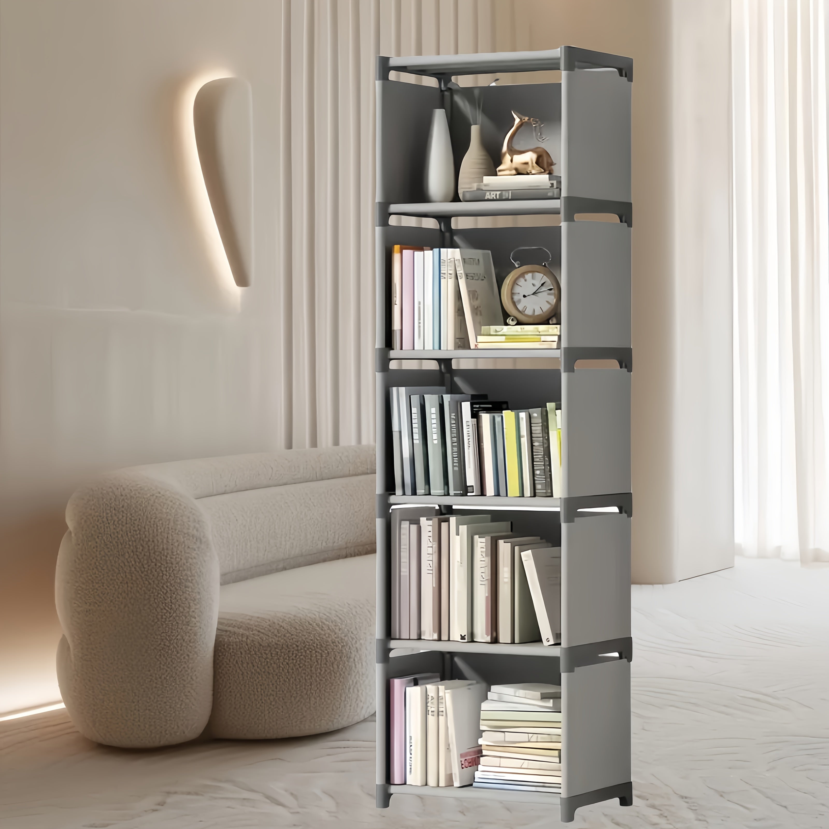 Home simple bookshelf, student small bookshelf, desktop office bookshelf, rental house storage rack, dormitory luggage rack, bedside bedroom floor to floor shelf