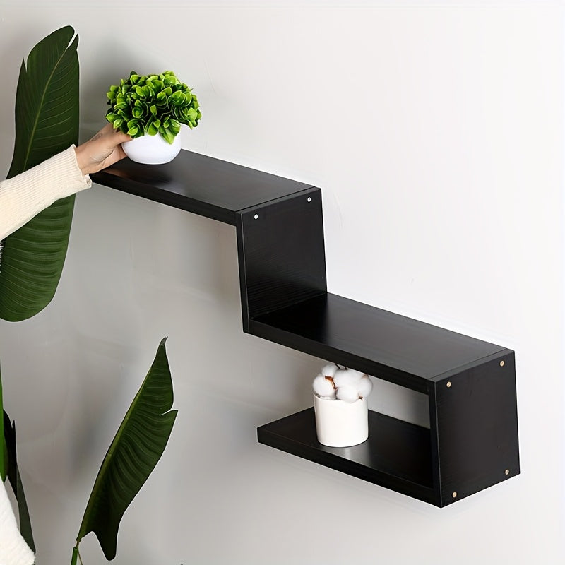 1 Set Of Wooden Wall-mounted Floating Shelves, Which Can Be Combined In Any Style (staircase, Concave, Convex, Etc.), Flower Racks, Bookshelves, Storage Racks, Bedroom, Living Room, Corridor, Kitchen, Bathroom Decorative Racks, Storage Racks