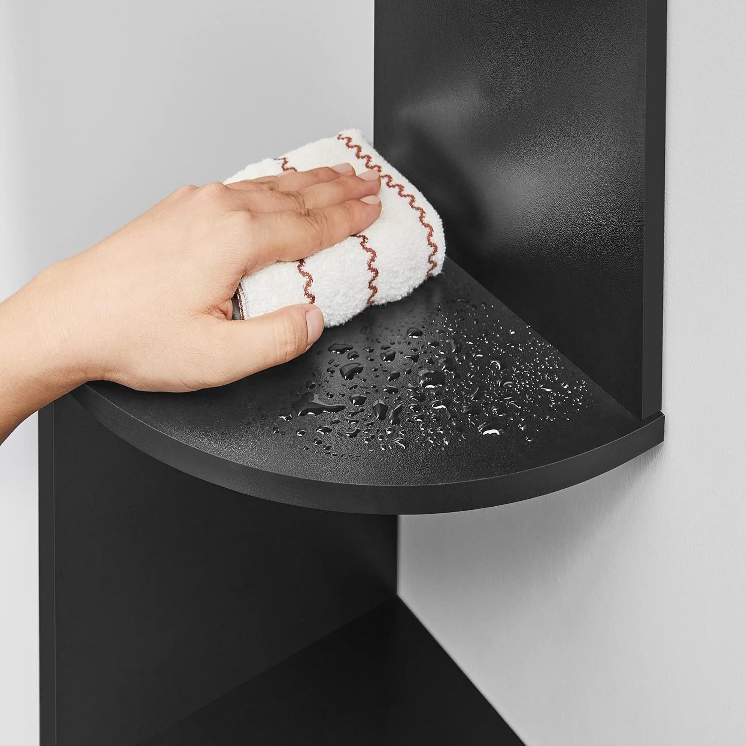 Corner Shelf Wall Mount, 5-Tier Floating Corner Bookshelf, Plant Shelf for Bedroom, Living Room, Bathroom, Home Office, Ink Black, Corner Shelf Stand, Corner Shelf for Living Room