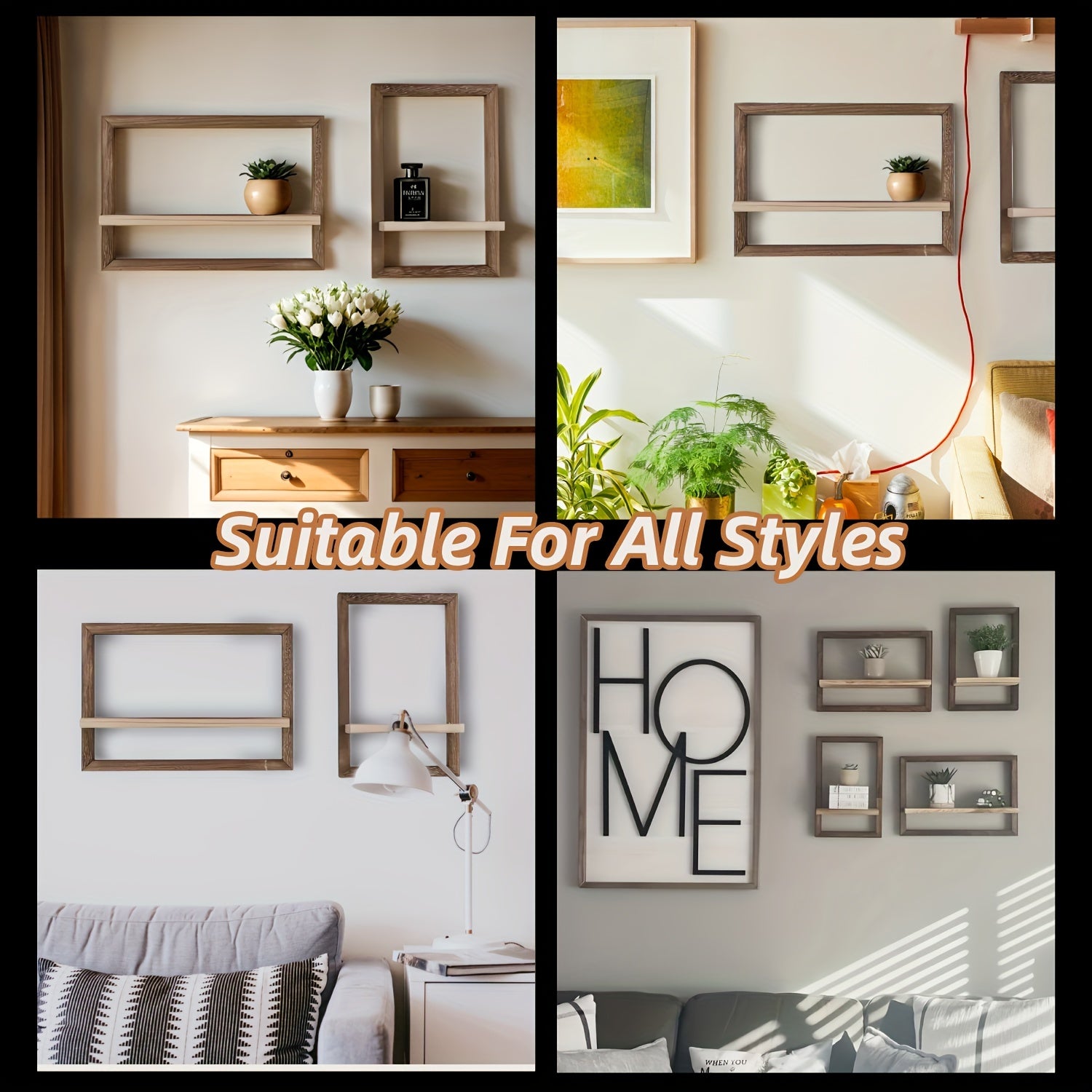 2pcs Set, Storage Bookshelf Wall Shelf Floating Rack, Storage Items Selves, Wall Decor, Wood Material, Suitable for Living Room, Bedroom, Study, Kitchen, Bathroom And Other Spaces, Brown, Floating Shelves