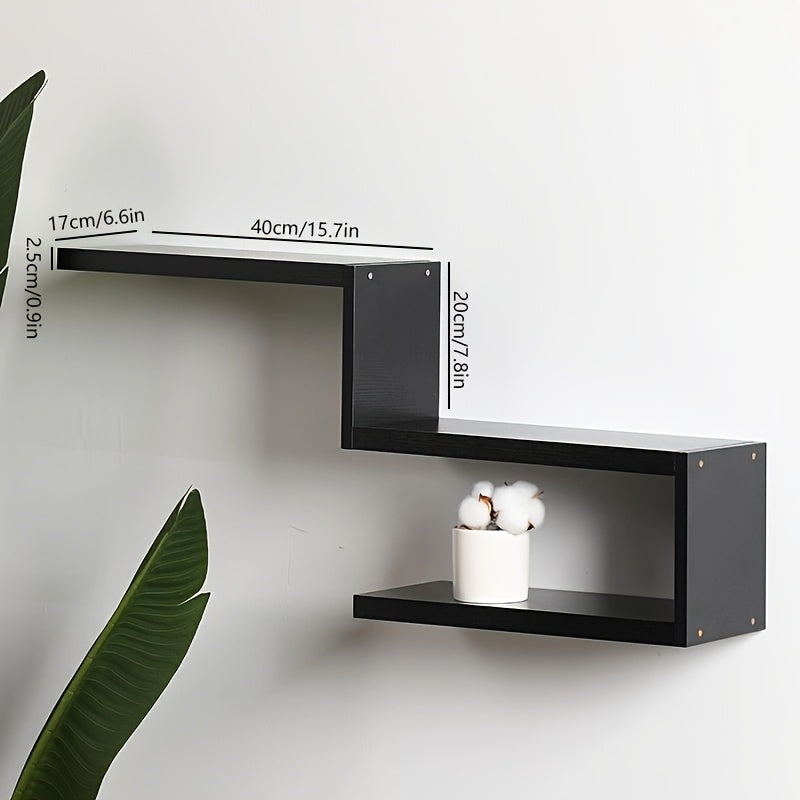 1 Set Of Wooden Wall-mounted Floating Shelves, Which Can Be Combined In Any Style (staircase, Concave, Convex, Etc.), Flower Racks, Bookshelves, Storage Racks, Bedroom, Living Room, Corridor, Kitchen, Bathroom Decorative Racks, Storage Racks