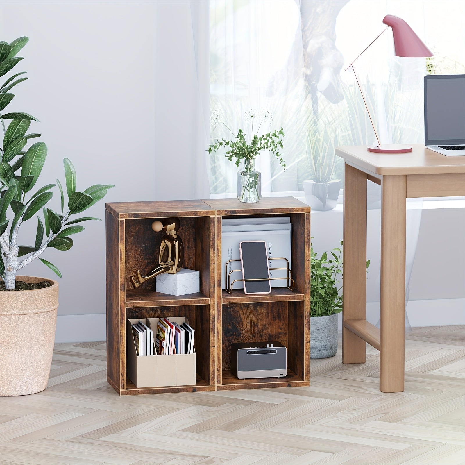 Double-layer Open Bookshelf